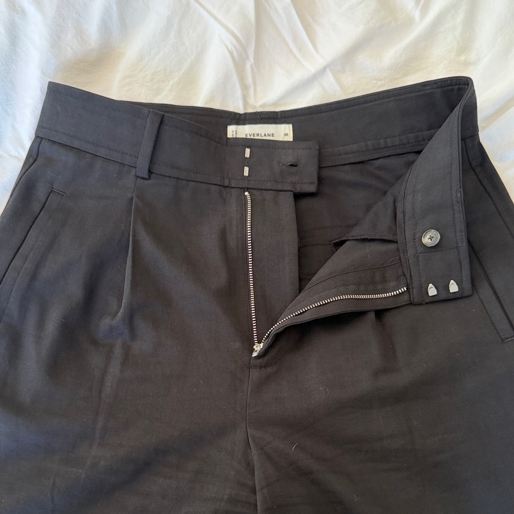 Everlane Black Tailored Zip-Front Trousers